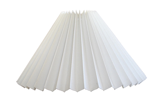 Plissé Hvid Hør Top 7 cm, Side 13 cm, Bund 20 cm, montering krone pæreklemme (lille rund)